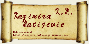 Kazimira Matijević vizit kartica